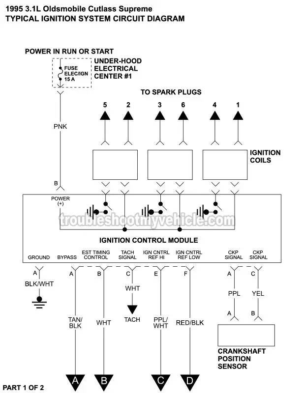 Ignition System Wiring Diagram (1995 3.1L V6 Oldsmobile Cutlass Supreme)