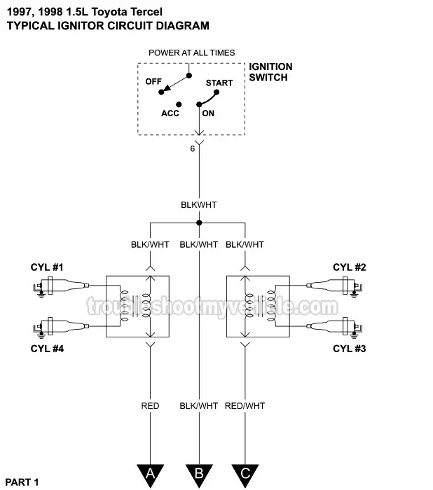 Ignition System Wiring Diagram (1997-1998 1.5L Toyota Tercel)