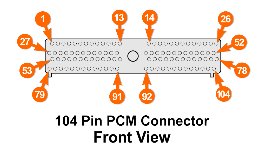 1997, 1998 4.6L Ford E150 And E250 PCM 104 Pin Connector