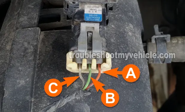 MAP Sensor Pin Out. How To Test The MAP Sensor (2002, 2003, 2004, 2005, 2006, 2007 4.2L Chevrolet TrailBlazer And GMC Envoy)