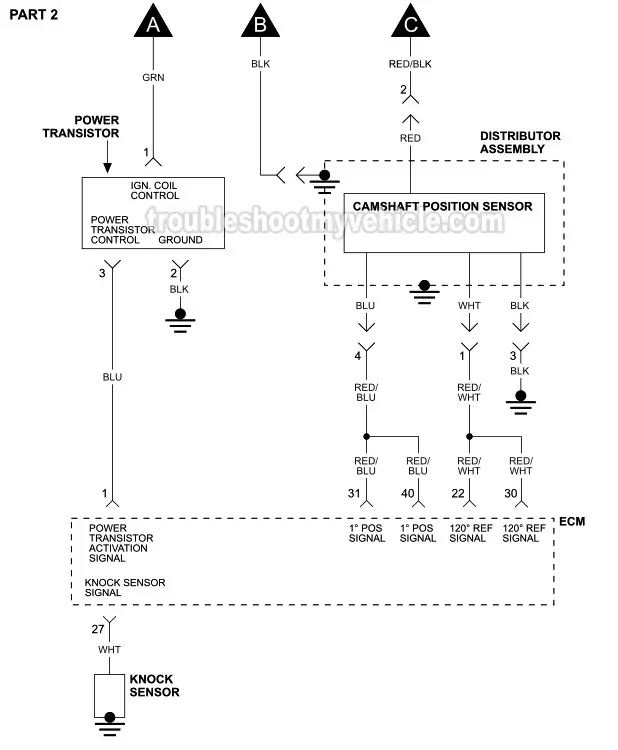 Part 2 -Ignition System Wiring Diagram (1993, 1994, 1995 3.0L V6 Nissan Quest And Mercury Villager)