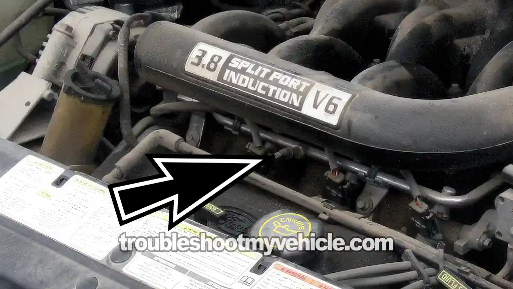 Schrader Valve Location: 1996-1998 3.8L Ford Windstar. How To Test The Fuel Pump (1995, 1996, 1997, 1998 3.8L V6 Ford Windstar)