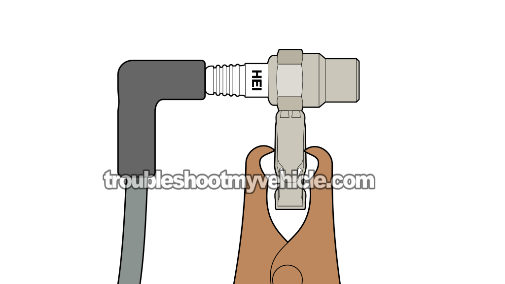Checking The Ignition Coil High Tension Wire For Spark. Ignition Coil And Basic Ignition System Tests (1990, 1991, 1992, 1993, 1994, 1995 3.8L V6 Ford Taurus, Mercury Sable)