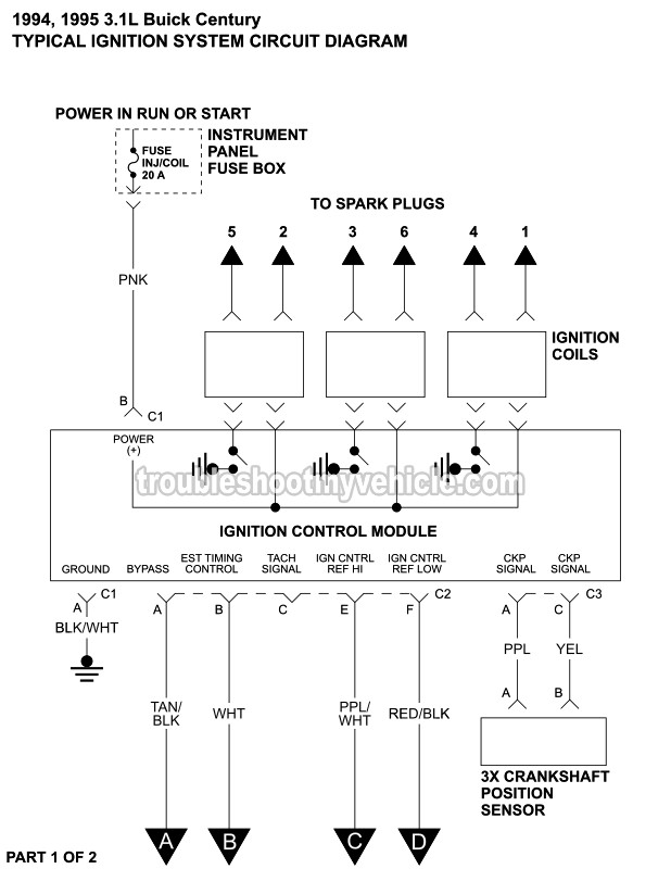 Ignition System Wiring Diagram (1994-1995 3.1L V6 Buick Century)
