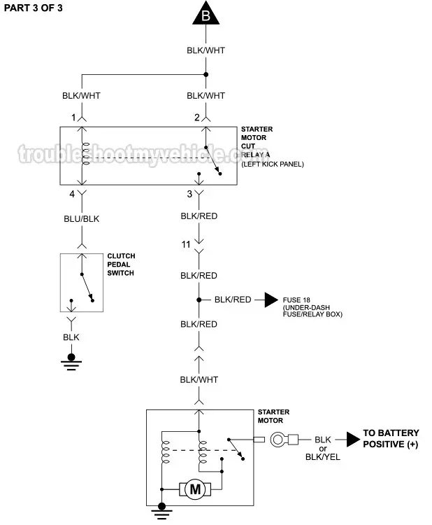 PART 3: 1992 1.5L Honda Civic And Civic Del Sol Starter Motor Wiring Diagram. With Manual Transaxle (W Anti-Theft). PART 3: 1992 1.5L Honda Civic And Civic Del Sol Starter Motor Wiring Diagram. With Manual Transaxle (W Anti-Theft).