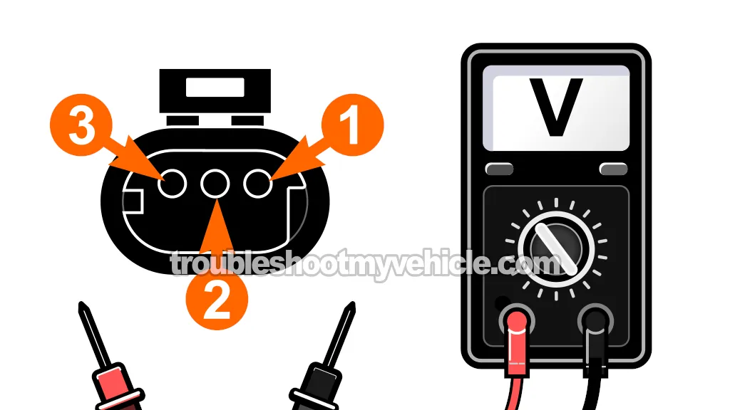 Making Sure The CKP Sensor Is Getting 8 Volts. How To Test The Crankshaft Position Sensor (1996, 1997 3.0L V6 Caravan, Grand Caravan, Voyager, Grand Voyager)