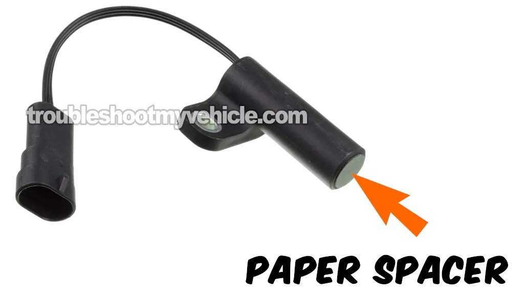 CKP Sensor Air Gap (Paper Spacer). How To Test The Crankshaft Position Sensor (1996, 1997 3.0L V6 Caravan, Grand Caravan, Voyager, Grand Voyager)