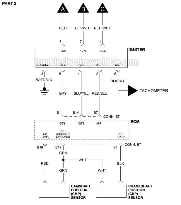 Ignition System Wiring Diagram (19971998 1.5L Toyota Tercel) Toyota