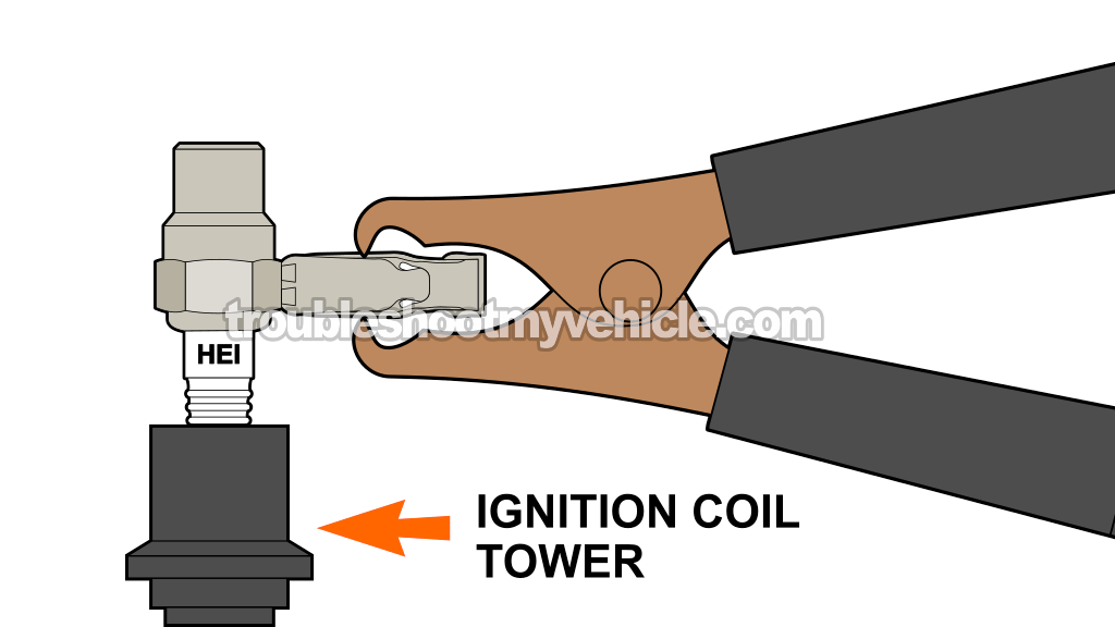 Making Sure Spark Is Coming Out Of The Coil Tower. How To Test The Ignition Coil Pack (1997, 1998, 1999, 2000 4.2L V6 Ford E150 And E250)