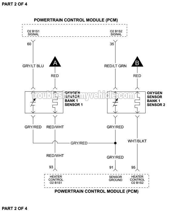 Part 2 of 4: Oxygen Sensor Circuit Wiring Diagram (1997, 1998, 1999 5.4L V8 Ford E150, E250, E350)