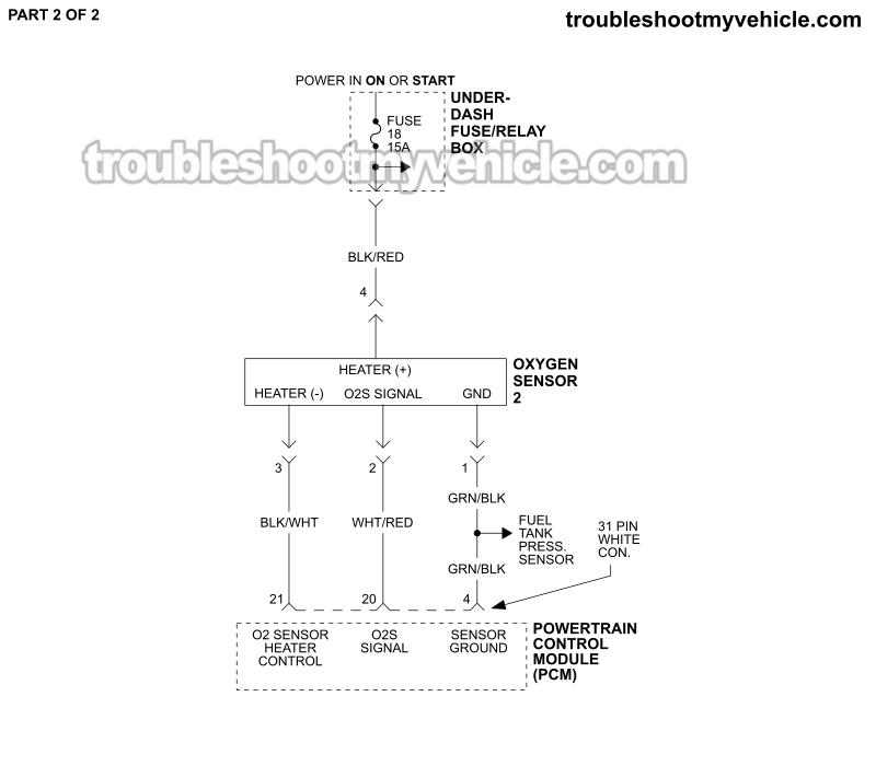 PART 2 OF 2: O2 Sensor Circuit Wiring Diagram (2003, 2004, 2005, 2006, 2007 2.4L Honda Accord) PART 2 OF 2: O2 Sensor Circuit Wiring Diagram (2003, 2004, 2005, 2006, 2007 2.4L Honda Accord)