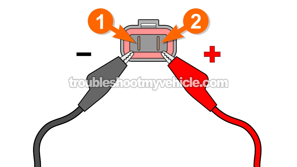 Applying Power And Ground To The Condenser Fan Motor. How To Test The condenser fan Motor (1997, 1998, 1999, 2000, 2001 1.6L Honda Civic)