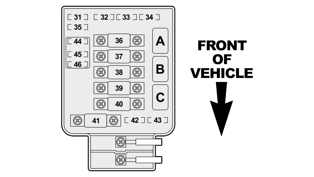 Under-Hood Fuse/Relay Box Diagram (1994-1995 1.6L Honda Civic)