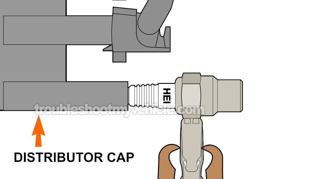 Checking The Distributor Cap For Spark. Engine No-Start Ignition System Tests (1992, 1993 3.0L V6 Toyota Camry)