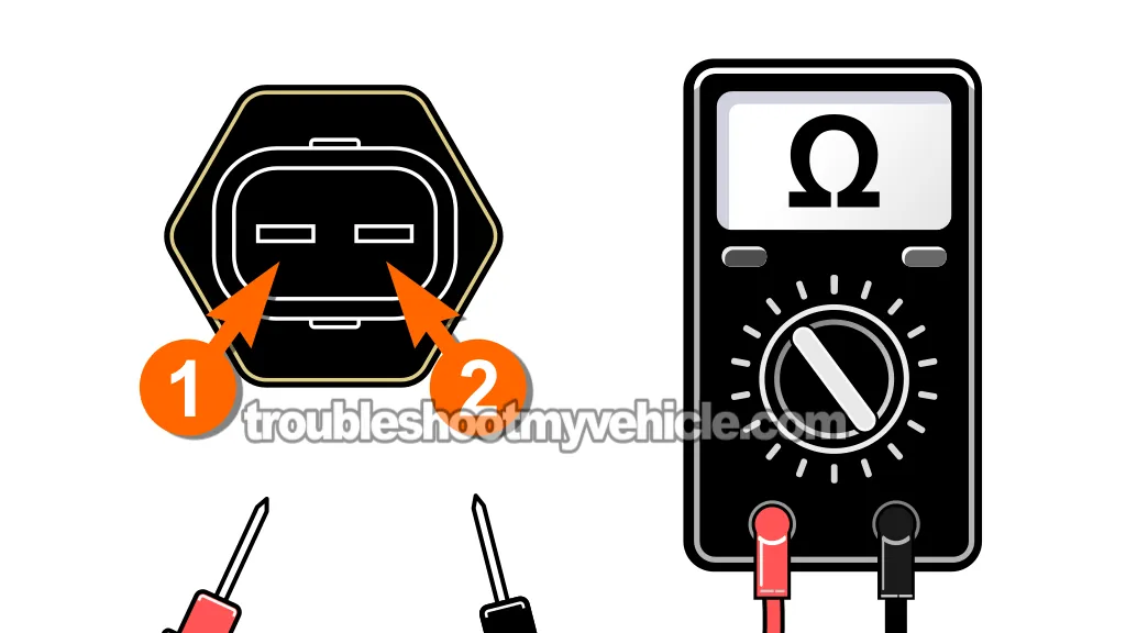 Check The Resistance Of The ECT Sensor. How To Troubleshoot P0117 And P0118 -ECT Sensor Tests (1996, 1997, 1998, 1999, 2000, 2001, 2002, 2003 5.2L, 5.9L V8 Dodge Ram Pickup)
