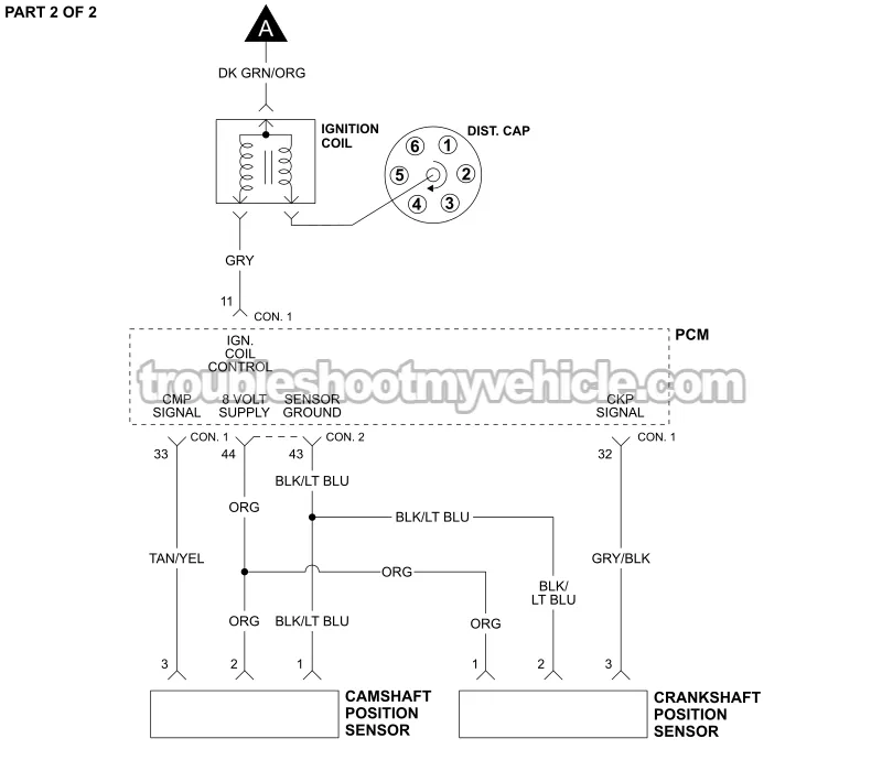 PART 2 -Ignition System Wiring Diagram. 1998, 1999 3.0L V6 Caravan, Grand Caravan, Voyager, Grand Voyager PART 2 of 2 -Ignition System Wiring Diagram. 1998, 1999 3.0L V6 Caravan, Grand Caravan, Voyager, Grand Voyager