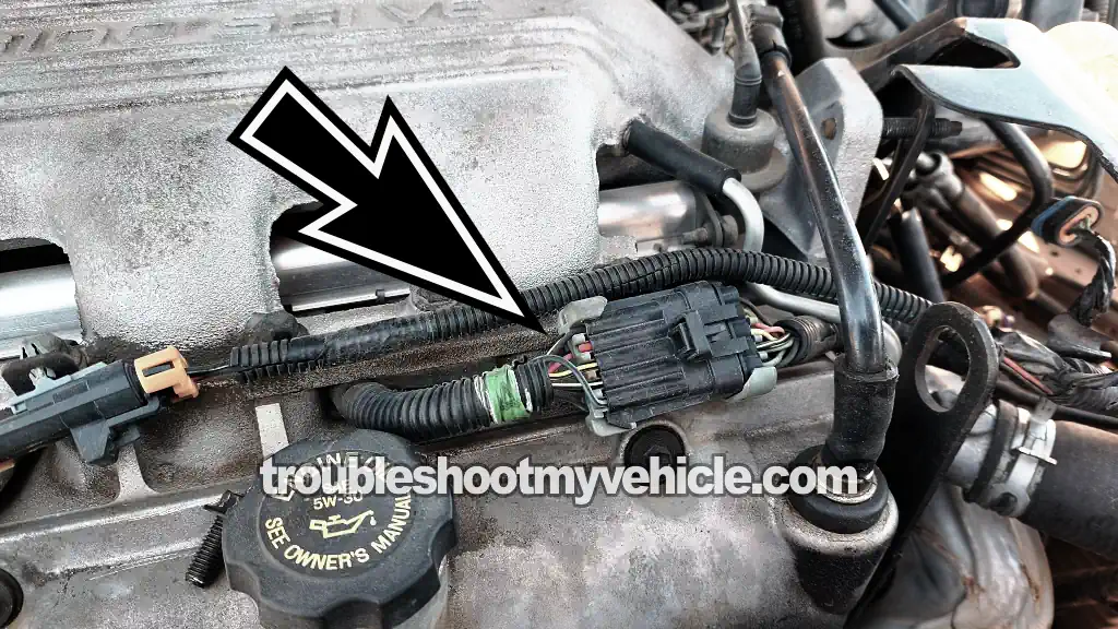 Location Of The 10 Pin Fuel Injector Connector. How To Test The Fuel Injectors (1994, 1995, 1996, 1997, 1998, 1999 3.1L V6 Buick Century)