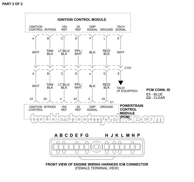 PART 2 OF 2: ICM And CKP/CMP Sensor Circuit Wiring Diagram (1996, 1997 3.8L V6 Buick LeSabre)