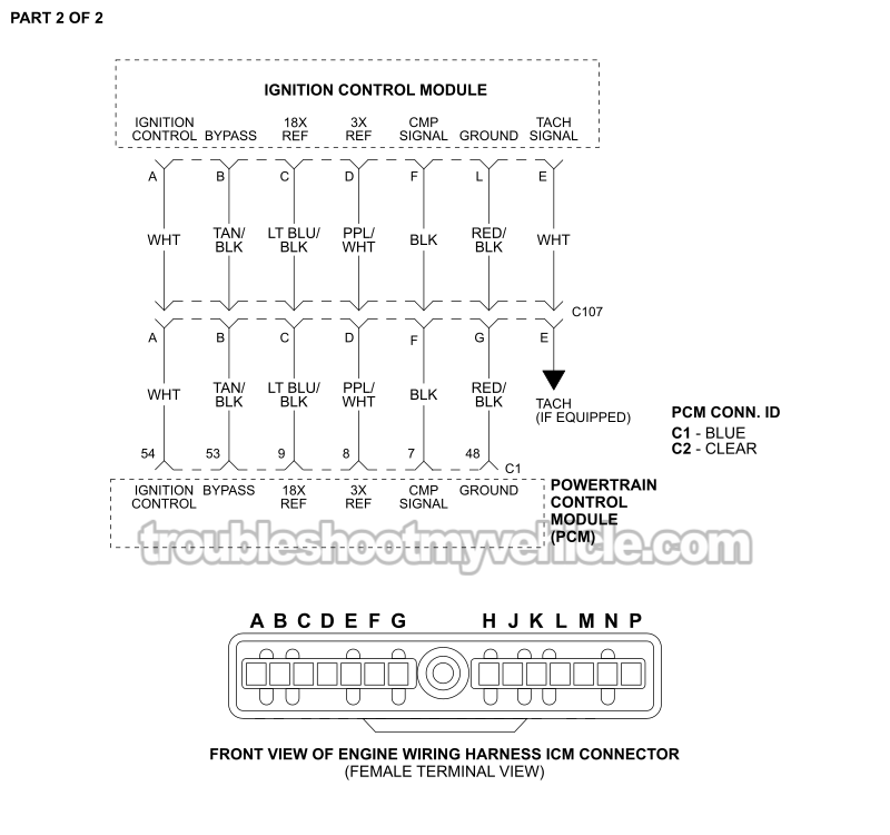PART 2 OF 2: ICM And CKP/CMP Sensor Circuit Wiring Diagram (1998, 1999, 2000 3.8L V6 Buick LeSabre)