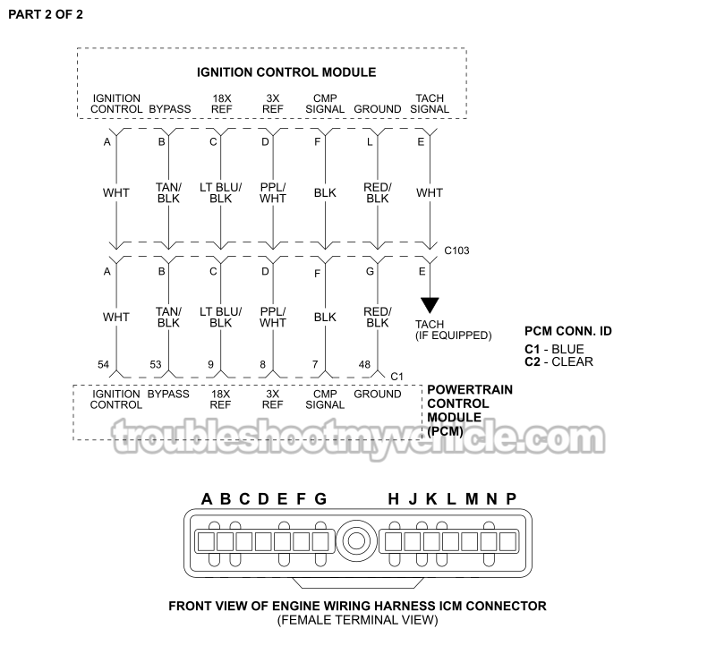 PART 2 OF 2: ICM And CKP/CMP Sensor Circuit Wiring Diagram (2003, 2005, 2005 3.8L V6 Buick LeSabre) PART 2 OF 2: ICM And CKP/CMP Sensor Circuit Wiring Diagram (2003, 2005, 2005 3.8L V6 Buick LeSabre)