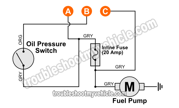 Fuel Pump Wiring Diagram (1993 Chevy Pickup 4.3L, 5.0L, 5.7L w/ Automatic And Manual Transmission)