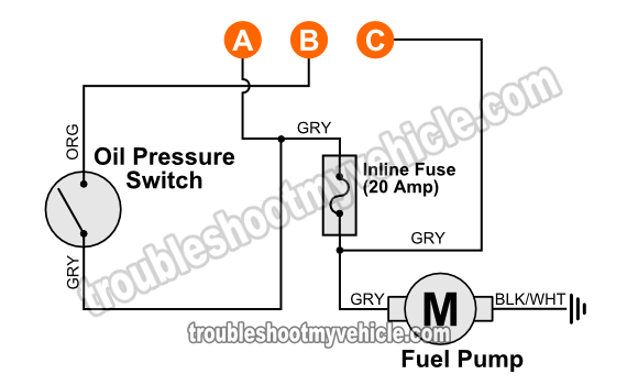 Part 1 -1994 Fuel Pump Circuit Tests (GM 4.3L, 5.0L, 5.7L)  89 Gmc 3 4 4x4 Fuel Pump Wiring Diagram    troubleshootmyvehicle.com