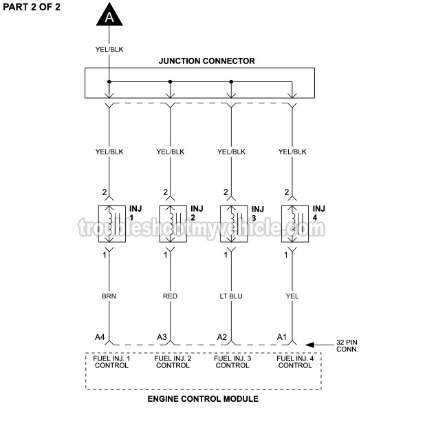 1996 1998 Fuel Injector Circuit Diagram 1 6l Honda Civic