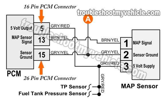 1996-1997 MAP Sensor Wiring Diagram (1.6L Sidekick / Tracker)