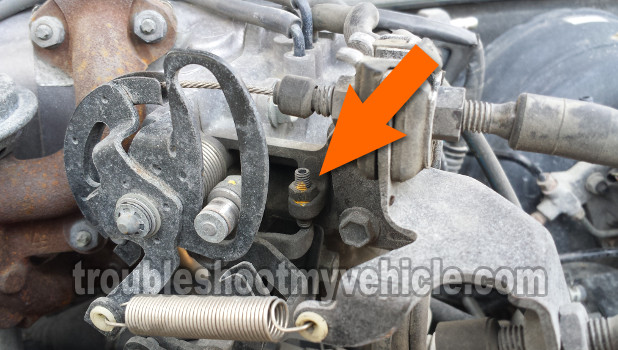 Location Of The Throttle Stop Screw (1992-1996 2.2L Toyota Camry)