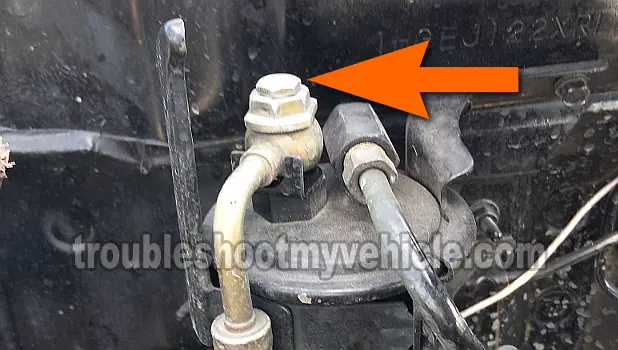 Location Of The Fuel Filter's Banjo Bolt. Testing The Fuel Pump (1.5L Honda Civic)