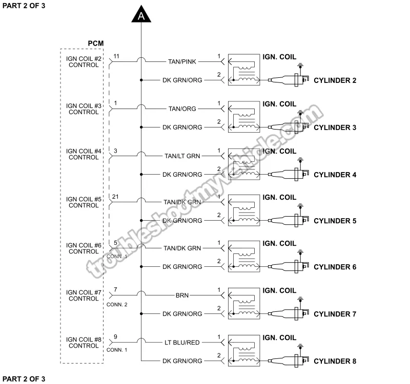 PART 2 of 3 -Ignition System Wiring Diagram. 2002 4.7L V8 Dodge Ram Pickup
