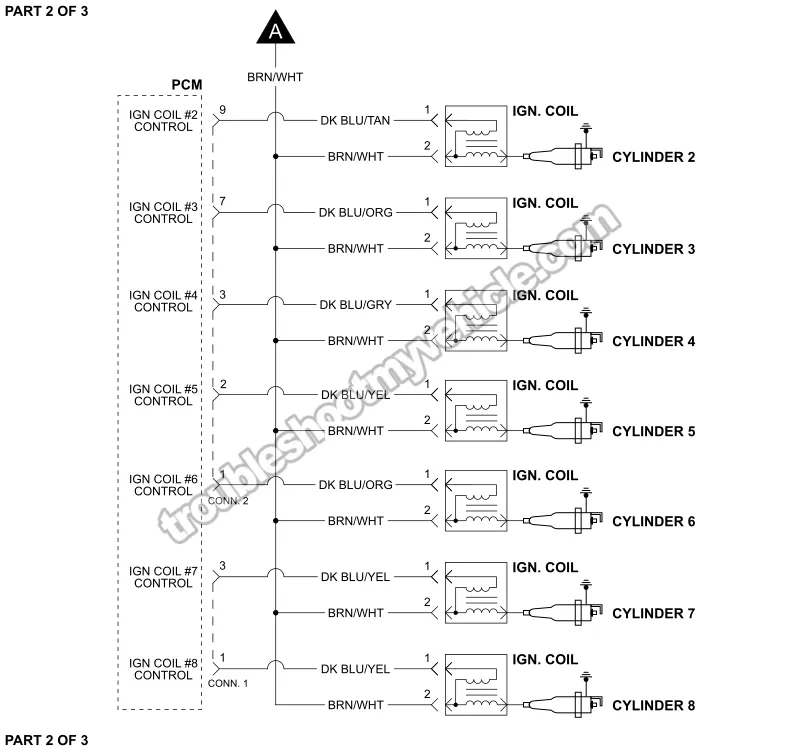 PART 2 of 3 -Ignition System Wiring Diagram. 2007, 2008 4.7L V8 Dodge Ram Pickup PART 2 of 3 -Ignition System Wiring Diagram. 2007, 2008 4.7L V8 Dodge Ram Pickup