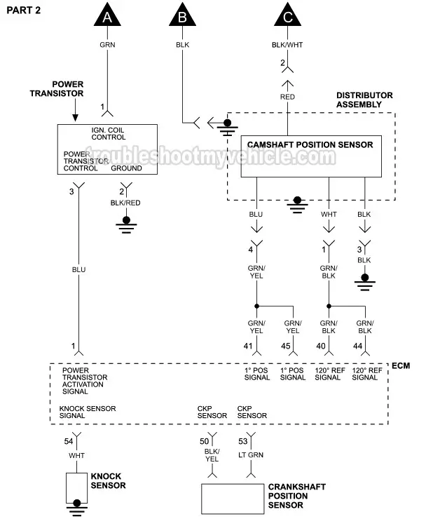 Part 2 -Ignition System Wiring Diagram (1996, 1997, 1998 3.0L V6 Nissan Quest And Mercury Villager)