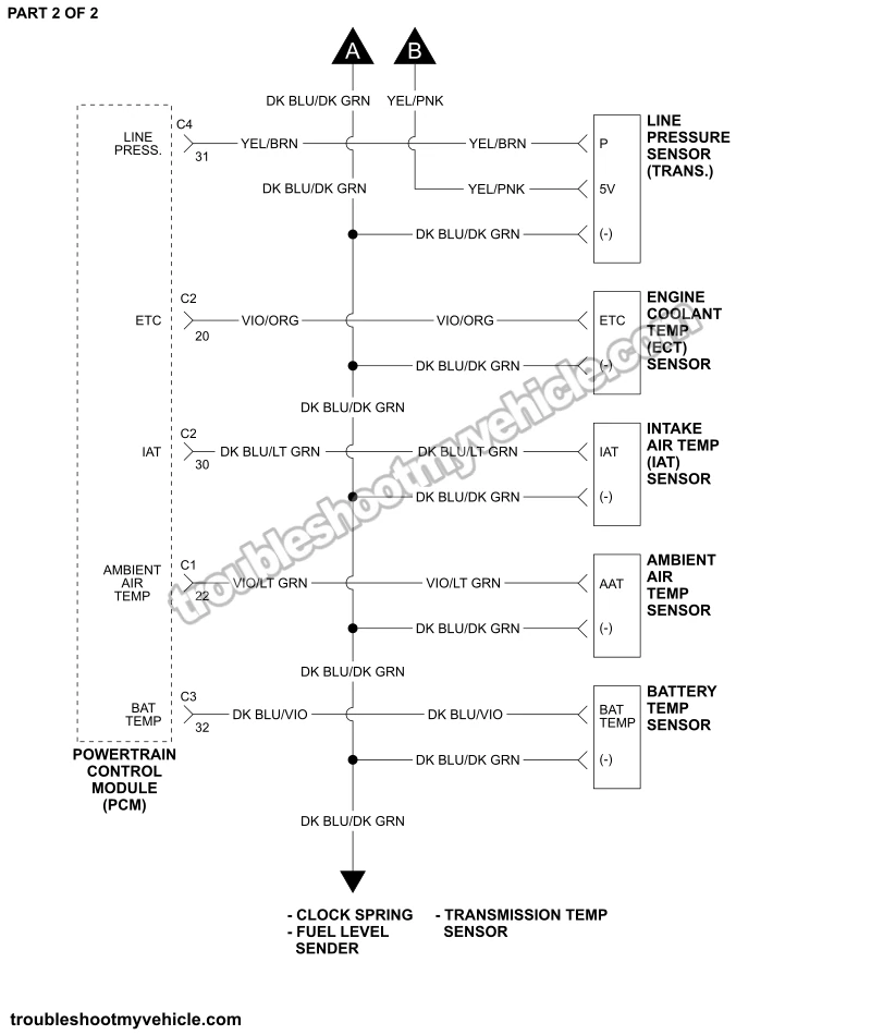PART 1 OF 2: Sensor Power And Ground Circuit Wiring Diagram (2004, 2005 4.7L V8 Dodge Ram Pickup) PART 1 OF 2: Sensor Power And Ground Circuit Wiring Diagram (2004, 2005 4.7L V8 Dodge Ram Pickup)