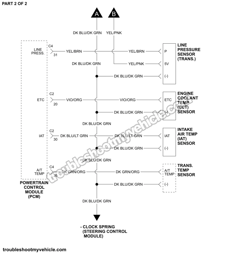 PART 1 OF 2: Sensor Power And Ground Circuit Wiring Diagram (2006, 2007 4.7L V8 Dodge Ram Pickup) PART 1 OF 2: Sensor Power And Ground Circuit Wiring Diagram (2006, 2007 4.7L V8 Dodge Ram Pickup)