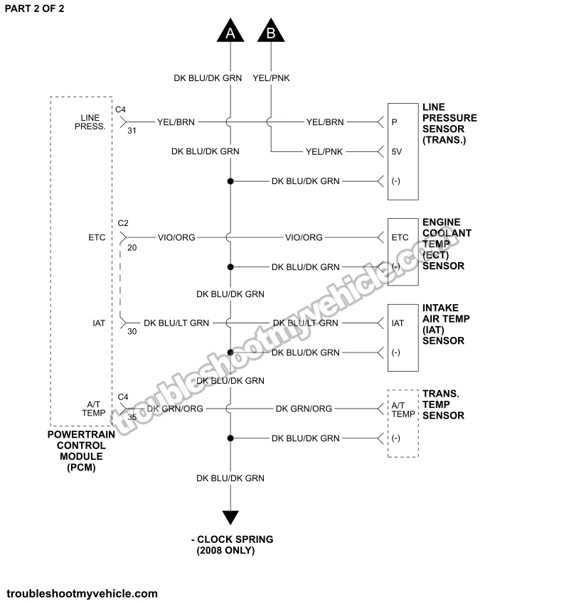 PART 1 OF 2: Sensor Power And Ground Circuit Wiring Diagram (2008, 2009 4.7L V8 Dodge Ram Pickup) PART 1 OF 2: Sensor Power And Ground Circuit Wiring Diagram (2008, 2009 4.7L V8 Dodge Ram Pickup)