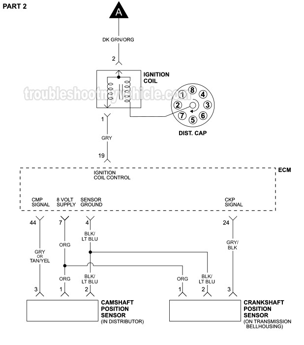 PART 2 -Ignition System Wiring Diagram. 1992, 1993 3.9L V6 Dodge: B150, B250, B350, D150, D250, Ramcharger, W150, W250