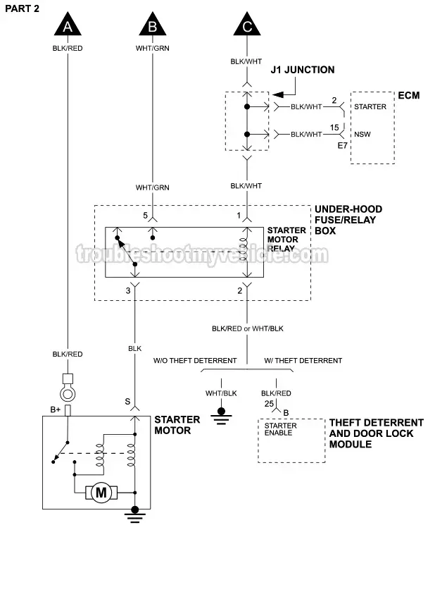 PART 2 -Starter Motor Circuit Wiring Diagram (1997, 1998 1.5L Toyota Tercel -With Manual Transmission) PART 2 -Starter Motor Circuit Wiring Diagram (1997, 1998 1.5L Toyota Tercel -With Manual Transmission)