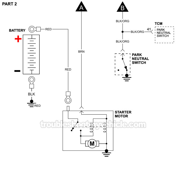 Starter Motor Circuit Wiring Diagram, 2001 Dodge Caravan Starter Wiring Diagram