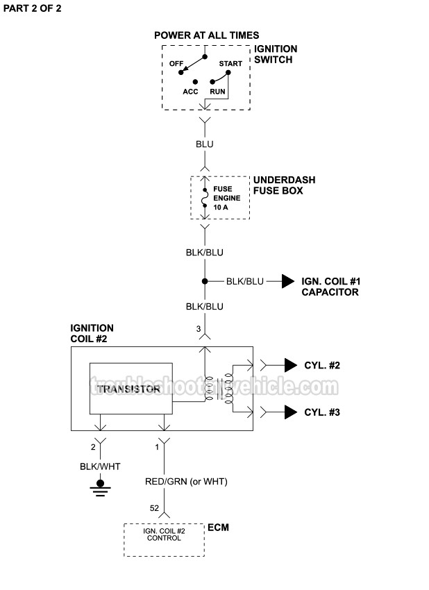 Part 2 of 2: 1999, 2000, 2001 1.6L Mazda Protege Ignition Circuit Wiring Diagram